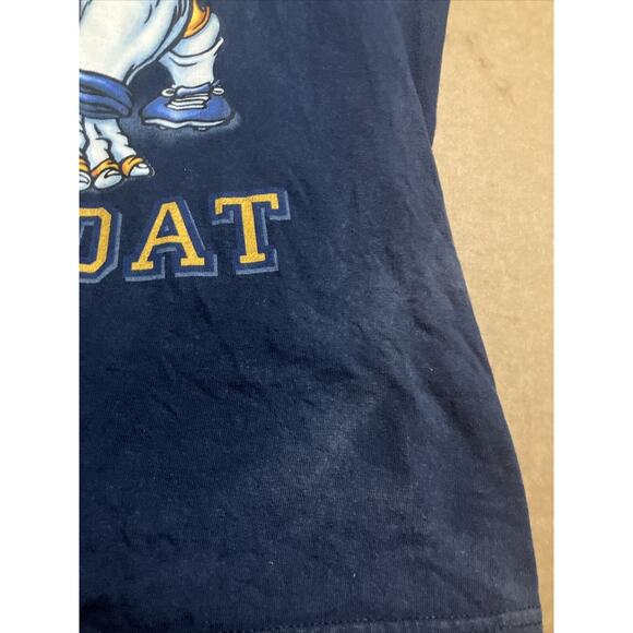 Fear The Goat Navy Graphic Blue Long Sleeve Tee, Size Large Gildan, Crew Neck - Picture 3 of 14
